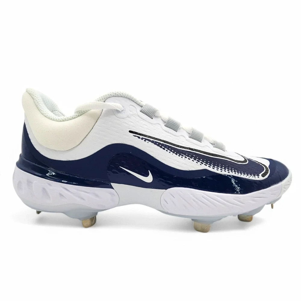 Nike Alpha Huarache Elite 4 Low Baseball Cleats Mens 8 D2745-103 White Blue NEW